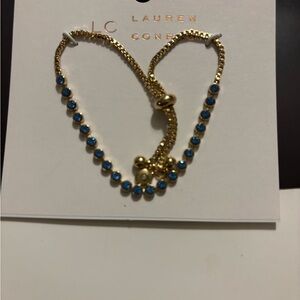 LC Lauren Conrad Gold and Blue BraceletLauren Conrad adjustable bracelet
